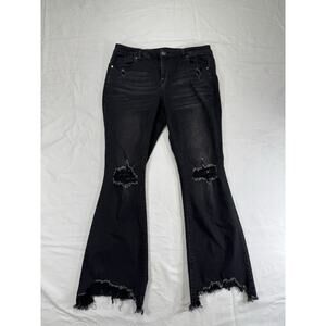 A Beautiful Soul Jeans Womens Sz 14‎ Distressed Black